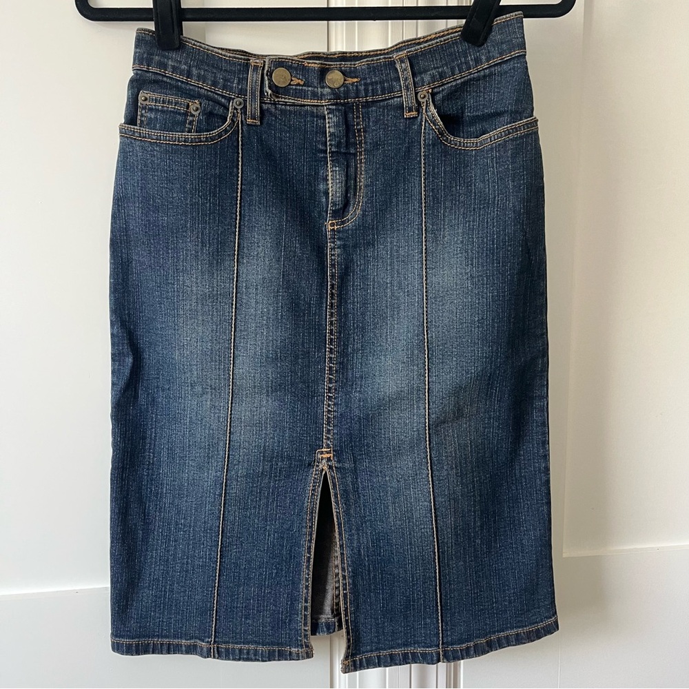Forever 21 Y2K Denim Pencil Skirt Dark Wash Blue Sz S